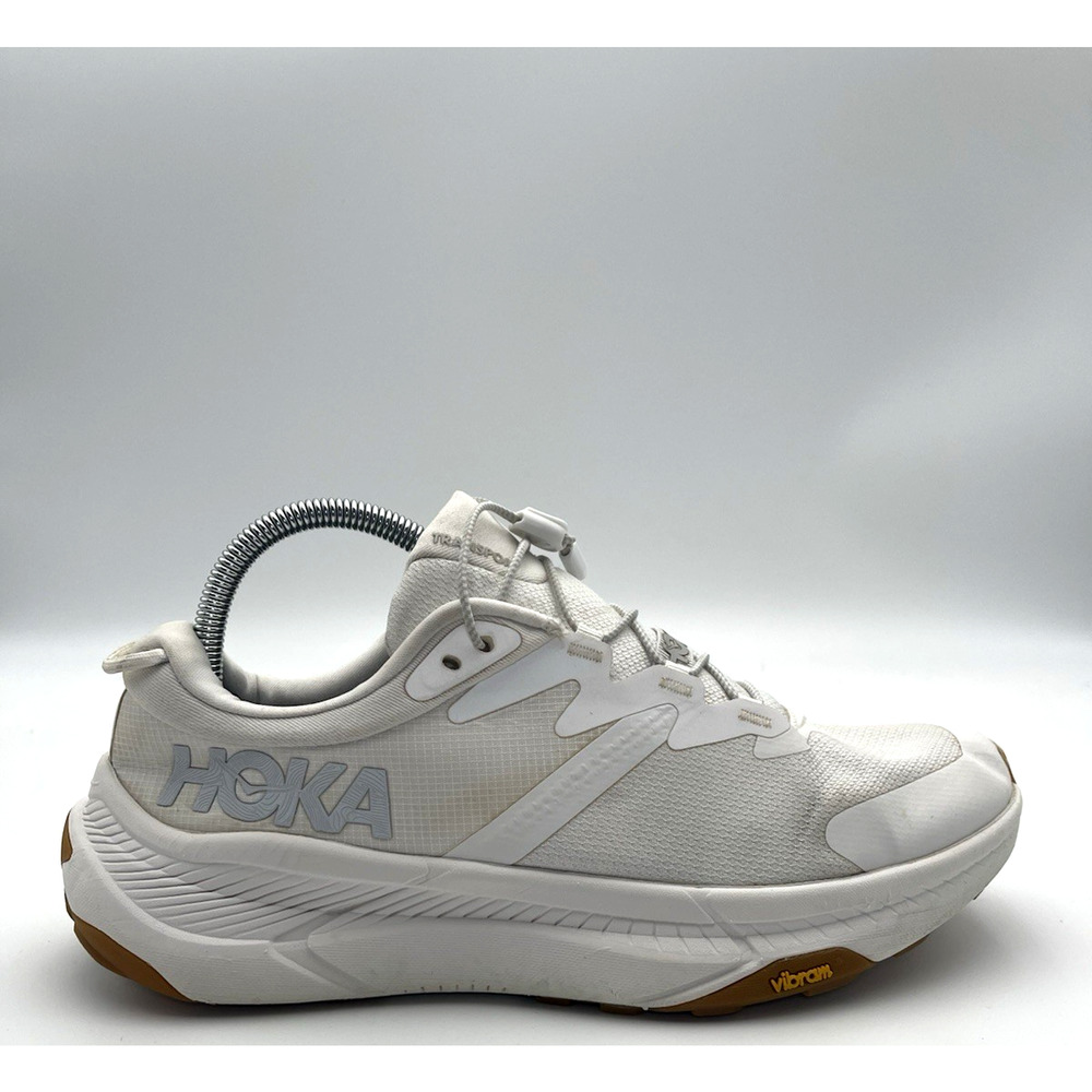 Hoka One One Transport White Lifestyle Sneakers Shoes Womens Size 9D Vibram